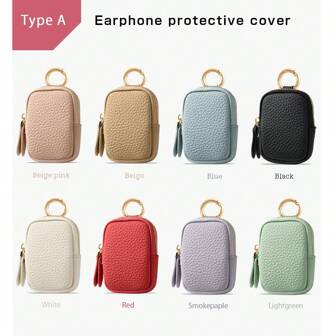 Pouch Women Purse Men Earphone Case Leather Key Holder Keychain Compact Handheld Easy To Use Small Items Sealed Box Earphone Carrying Case Wallet Purse Wallet Mini Wallet Coin Wallet