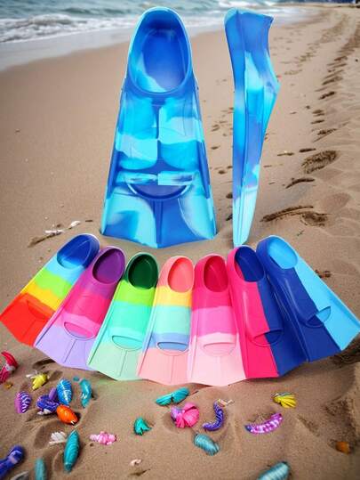 1 Pair, Short Youth Fins Swimming Fins, Swimming Training Fins, Suitable For Girls, Boys, Adults, Men And Women Beginners