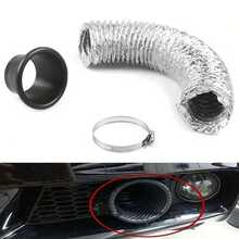 Car Carbon Pattern Air Inlet - Front Bumper Intake Pipe, Heat Dissipation - Silver - View 1