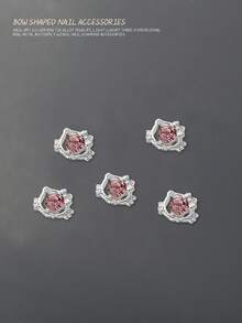 20 件轻奢银合金心形翅膀蝴蝶花朵指甲饰闪亮粉色水钻四角星芭蕾女孩美甲装饰 DIY 指甲宝石适用于亚克力压模指甲手机壳鞋子衣服包包美甲用品指甲饰 - 彩色 - 查看 8