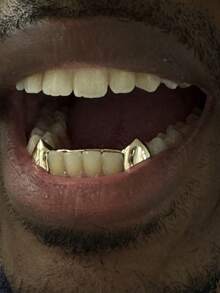 1 Set Of 6 Fang Teeth, Vampire Teeth Combination, Halloween Stage Wear Prop, Funny Hip-Hop Cosplay Accessory, Unisex, Includes Dental Wax For Wearing - Multicolor - View 5