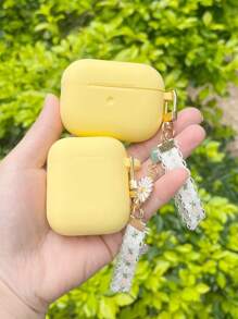 Apple 1pc Daisy Flower Keychain Earphone Cover Compatible With Airpods 4 Pro2 Airpods 3 Airpods2 1 Silicone One-Piece Soft