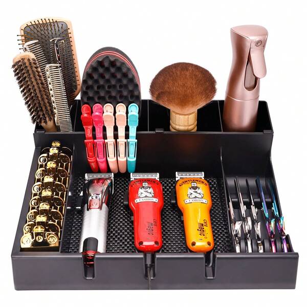 1pc Salon Tool Storage Box, Hairdresser Workstation Storage Rack, Anti-Slip Hair Accessory Organizer, Suitable For Hair Salon And Spa Storage System
