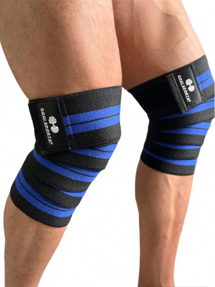 GOGI SPORTS Knee Wraps Premium Quality Crossfit Gym Knee Bandages - 藏蓝色 - 查看 1