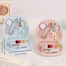 Scandinavian Style Mini Sewing Kit - Portable And Lightweight, With Tools Including Scissors, Needles, And Pins - Perfect For Home, Travel, And Hotel Use - Available In Light Blue Or Pink, Sewing Supplies Accessories