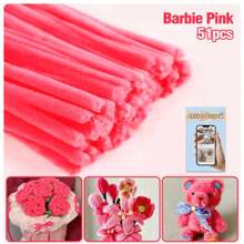 51 件/套超值装 DIY 管道清洁器散装带教程视频，适合花朵，60 种颜色加密雪尼尔茎，适合返校季节，30 厘米彩色管道清洁器工艺用品彩色雪尼尔茎，管道清洁器毛绒金属丝茎有线扭棒发带，价格实惠，质量好，漂亮，非常适合商务 Ganda Ng Kulay 质量好，颜色不一样 - 彩色 - 查看 5