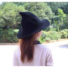 Women Witch Hat Wool Knitted Cap Party Masquerade Cosplay Costume Accessory Daily - Orange - 查看 11