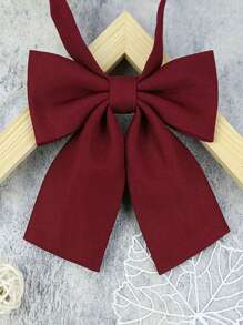 1pc Adjustable Pre-Tied Bow Tie, Suitable For Girls, Preppy Style