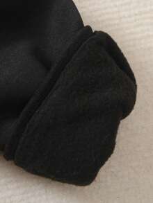 2024 New Autumn/Winter Heart Print Casual Versatile Thermal Lined Zip-Up Sweatshirt For Tween Girls - Black - View 10