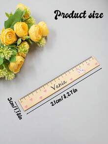 Customized Wooden Ruler, Cute Animal Stationery, Personalized Name Stationery, Customized Back To School Gift, Customizable Name Gift, Ruler, Montessori Learning Tool - Style a - View 2