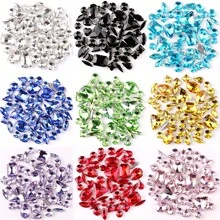 50 件/包，闪光混合形状玻璃水钻，银色金属平底，混合形状手工缝制水钻，用于衣服平底工艺宝石水晶缝制水钻带爪，DIY 配件用于装饰衣服、连衣裙、包、鞋子、胸针、耳环、手工艺品