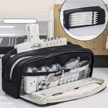 1pc可爱铅笔盒卡通大容量铅笔袋日韩学生铅笔盒男女生铅笔盒铅笔袋多功能简约铅笔盒化妆盒文具盒洗漱包铅笔袋文具盒简约铅笔盒返校返校学习用品笔袋书包 - 彩色 - 查看 2