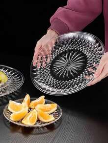 1/5 Stücke Acryl Prägung Kristall Obstplatte, kreative kleine zarte Haushalt Dessert Kuchen Snack Präsentationsplatte, Süßigkeitenschale, Kuchenteller, geeignet für den täglichen Gebrauch, geeignet für Snacks und Obst, vielseitig einsetzbar für Teegesellschaften und Dekorationen, geeignet für Cupcakes, Donuts, Obst, Küche, Weihnachtsgeschenk