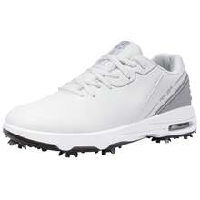 (US Local Shipment) Men's Golf Shoes Spiked Brand High-Quality Outdoor Sports Shoes Men's Golf Shoes Comfortable And Anti-Slip Men's Competitive Sports Shoes - White Gray - View 3