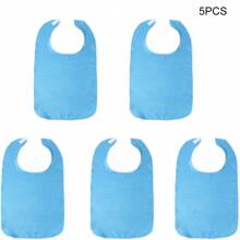 5-Color Adjustable Adult Bibs, Waterproof Cloth Eating Aprons For Elderly, Disabled, Nursing Home Use