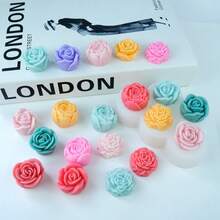 7件套花朵玫瑰牡丹硅胶模具3D花朵蜡烛石膏皂树脂工艺品模具DIY巧克力软糖甜点蛋糕模具 - 白色 - 查看 11