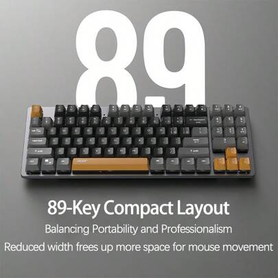 Acer OKW216 Gaming Keyboard, 89-Key Optimized Layout + Individual Shortcuts, Mechanical Switches With Tactile Feedback, Stepped, Splash-Resistant Keycaps, Durable For Internet Cafes, High-Performance For Home And Office Use, Available In Black, Gray, And Orange
