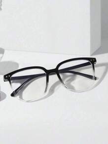 1 对女士渐变色框架休闲眼镜适合日常生活女士眼镜配件