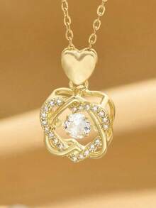 1 chiếc vòng cổ hình trái tim bằng thép không gỉ mạ vàng đính đá Cubic Zirconia, sang trọng, tối giản, giản dị, cổ điển, đa năng dành cho nữ, thích hợp đeo khi đi dạo phố, hàng ngày, ngày lễ, dự tiệc - Vàng 3 - Xem 8