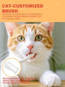 GJYC PET Katzen Dental-Set | Beseitigt schlechten Atem | 3-teiliges Set beinhaltet Katzen-Zahnpasta, Katzen-Zahnbürste und Katzen-Fingerbürste in leckerem Thunfischgeschmack, 30 ml