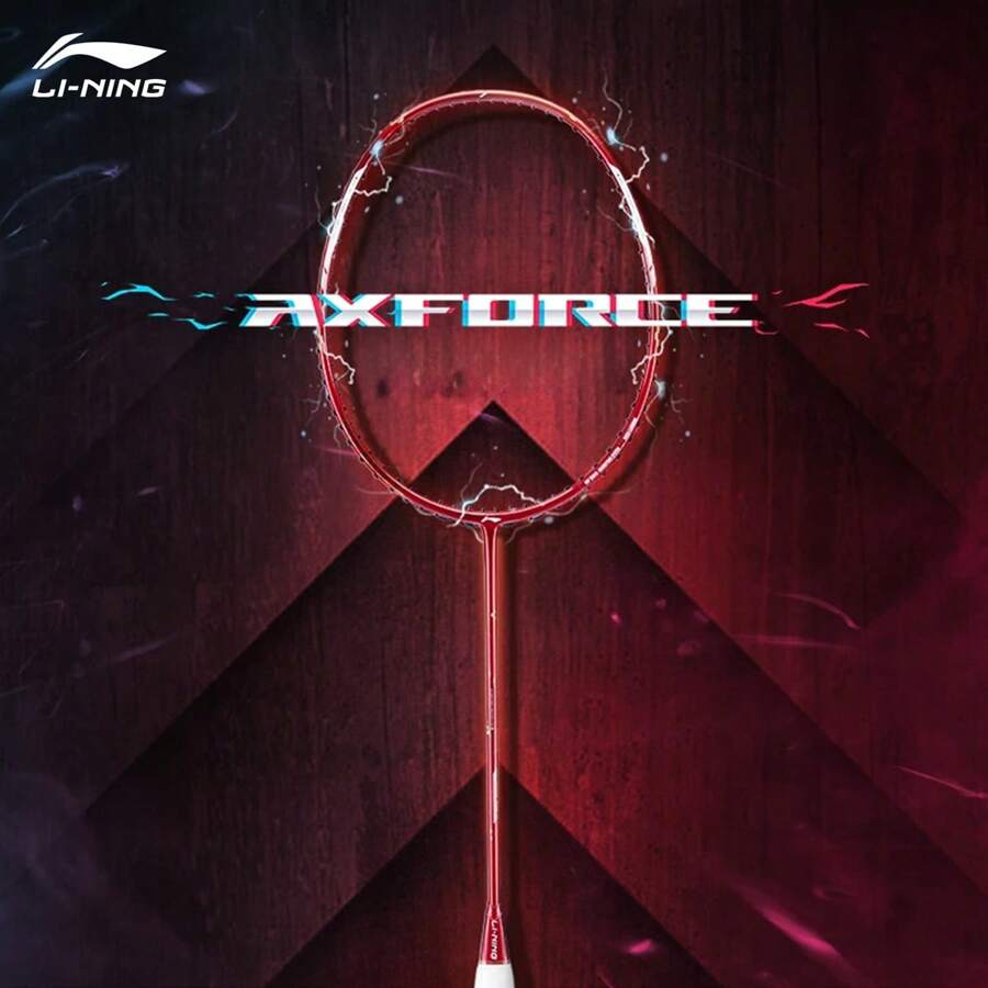 LI-NING AXFORCE CANNON PRO (4U) Series Badminton Racquet – Offensive-Oriented Advanced Single Racquet, High-Composite Density Shock-Absorbing System, High-Rigidity Carbon Fiber, Weight 80-85 Grams, Models AYPU081 & AYPU083 - Lava Red - View 1