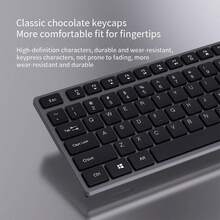 Lenovo 2.4G无线键鼠套装 商务办公家用无线套装 轻薄键盘 小巧鼠标 多设备兼容 经典彩色键鼠 - 黑色 - 查看 6