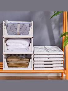 1 ngăn kéo đựng đồ trong tủ quần áo, hộp đựng quần áo len có thể gấp gọn dung tích lớn có ngăn chia - trắng - Xem 13