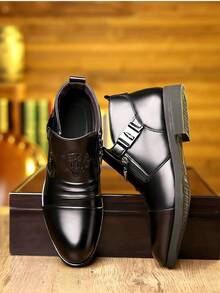 Herren Prägung Chelsea Stiefel, Seitlicher Reißverschluss, Europäische & Amerikanische Mode Stiefel