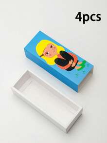 4件/8件可爱女孩带窗饼干盒，蛋糕盒，马卡龙盒，面包盒，巧克力盒，草莓盒，迷你蛋糕盒，甜点盒 - 紙本 - 查看 21