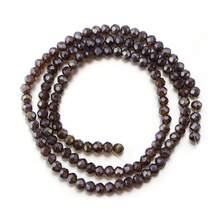 1 pieza Cuentas planas de cristal de ábaco marrón con color AB, opciones de varios tamaños 3/4/6/8mm, cuentas de bricolaje versátiles, coloridas y de moda, adecuadas para pulseras, collares, joyería, colgantes, llaveros y decoraciones - Marrón oscuro - Ver 7