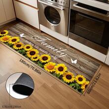 1/2 件向日葵厨房装饰地毯套装，农舍乡村厨房地毯和垫子，防滑可洗吸水厨房垫，适用于地垫、浴室垫、入口垫、卧室垫、客厅垫 - 黃色 - 查看 12