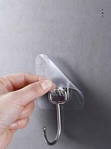 1 à 20 pièces Crochet mural grand et robuste, crochet de suspension auto-adhésif, crochet multifonction pour manteau, chapeau, serviette, clé et divers, crochet de suspension imperméable pour salle de bain, toilettes, cuisine, accessoires de crochet utilitaire pour la maison - Grand crochet transparent - Voir 2