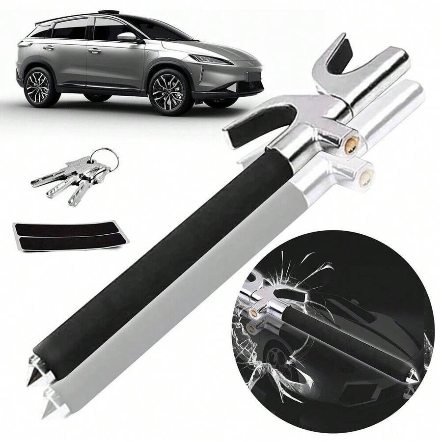 NetHong Steering Wheel Lock Heavy Duty RocwooD High Security Car Van Anti Theft 3 Keys - Black - View 1