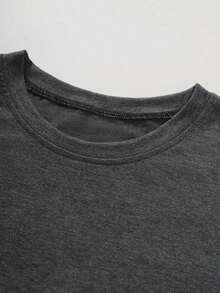 Women's V-Neck Short Sleeve T-Shirt Quirky Cat Adorable Puffy Cat Theme! "Everything Is Fine" Fun Graphics, The Best Choice For Holiday Gifts - Màu xám đen - Xem 3