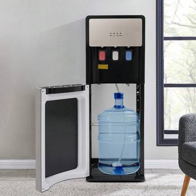 Hot & Cold Standing Water Dispenser,  Water Dispenser Bottom Loading Water Cooler For 5 Gal Bottles W/Indicator Lights	For Home,Office Use (White/Champaign Gold/Silver Grey)