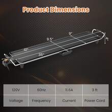 35'' Extra Large Electric Griddle W/ Adjustable Temperature Thermostats Drip Tray - Xem 2