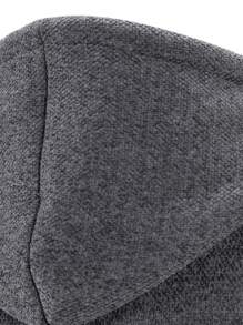 男士休闲舒适保暖商务通勤日常轻便连帽拉链口袋开衫，秋冬季长袖上衣