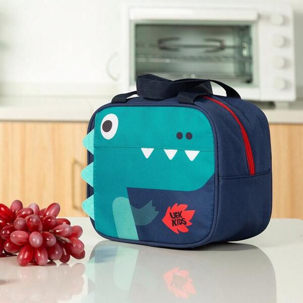 Bolsa de almuerzo con diseño de unicornio de dibujos animados, bolsa de mano de tela Oxford con diseño lindo de dinosaurio