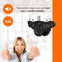 Office Chair Casters - Swivel Casters - Set Of 5 - Black - màu đen - Xem 4