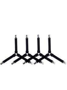 4pcs Bed Sheet Holder Straps: Elastic, Adjustable Fitted Sheet Keepers & Fasteners. Securely Lock Sheets, Prevent Slipping & Create A Smooth, Wrinkle-Free Bed. Ideal For Deep Mattresses, Home Use, Hotels. Perfect For Everyone.