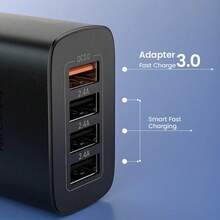 4-Port USB-A Fast Charger Block, Multiple Ports Wall Charger Power Adapter, Universal Travel Charging Plug For IPhone 13/12/11/XR/Plus, And Most Android Mobile Phones - EU C Type Plug(220-240V) - View 4