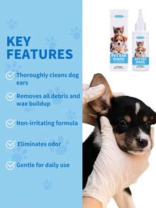 GJYC PET Ohrenreiniger für Hunde und Katzen - Ohrspülung zum Reinigen und Desodorieren - 60 ml (mit frischem Duft) - Weiss - Übersicht 4