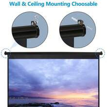 120'' Projector Screen Projection Screen Manual Pull Down HD 1:1 Format Black