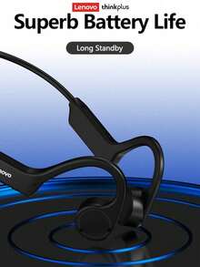 Lenovo 联想 X4 蓝牙耳机，开放式挂耳式，低延迟，高品质音频，降噪，适合运动、跑步、骑行，兼容智能手机和平板电脑的无线耳机 - 黑色 - 查看 4