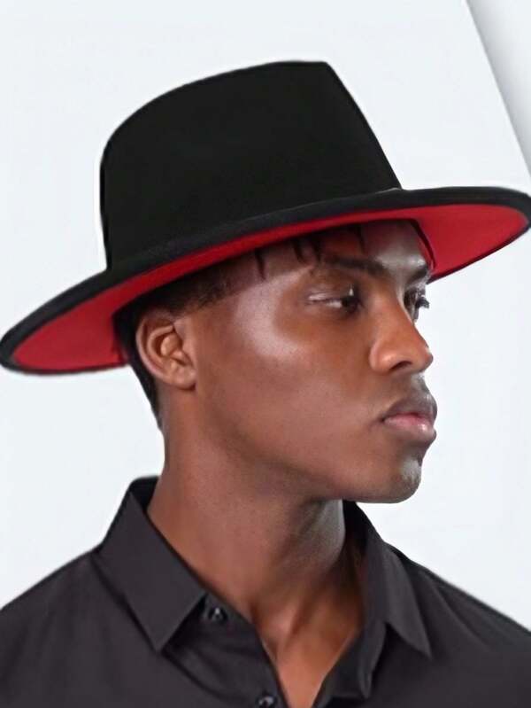 1 Sombrero Fedora de ala ancha para mujeres y hombres, sombrero de vestir de dos tonos, sombrero de Panamá de fieltro en dos tallas para adultos