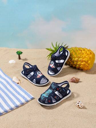 GENGASUN 1 Pc Baby Cartoon Print Canvas Round-TOPsqueaky Shoes