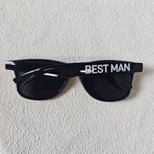 1 件婚礼装饰黑色字母新郎/伴郎/伴郎单件派对眼镜新郎婚礼摄影道具 - 黑色 - 查看 9