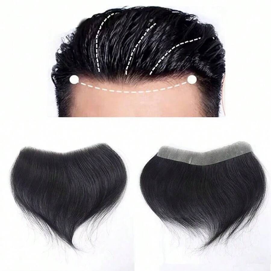 100% Human Hair Toupee For Men, PU Material Hairline Topper, Suitable For Receding Hairline, Natural Hairline Replacement System - Multicolor - View 1