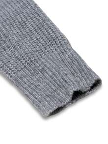 Áo len dệt kim tay dài cổ tròn tối giản Unisex, phù hợp cho mùa thu đông - Xám - Xem 7