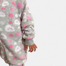 Pijama Fofinho Macacão Nuvem Kigurumi cosplay Menina Original Ideal para Festa Temática, Festa Do Pijama, Viagem, Lazer - Cinza - Visão 7